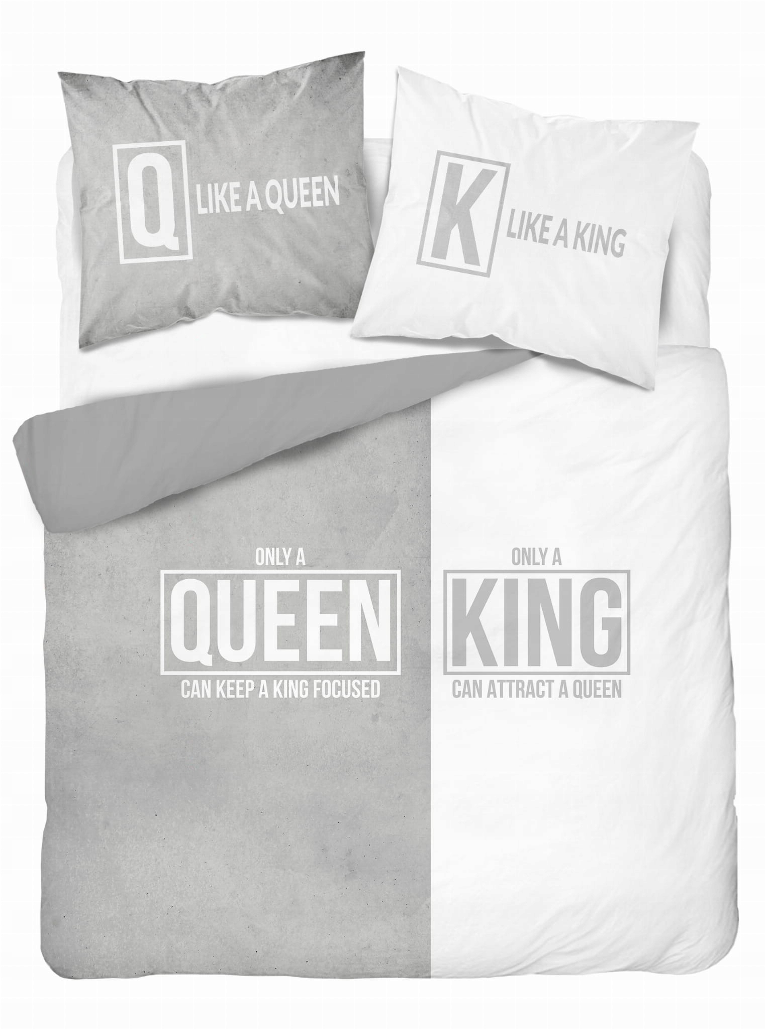 Povlečení 160x200 Bavlna Šedé Queen And King 4100A