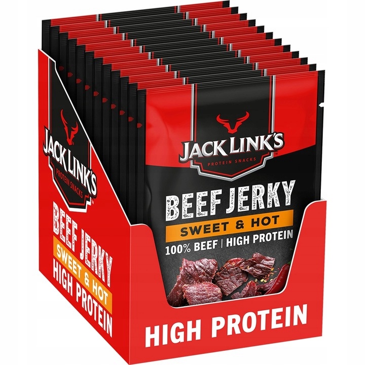 Levně Sušené hovězí maso Jack Link's Beef Jerky Sweet&Hot 5 x 60 g