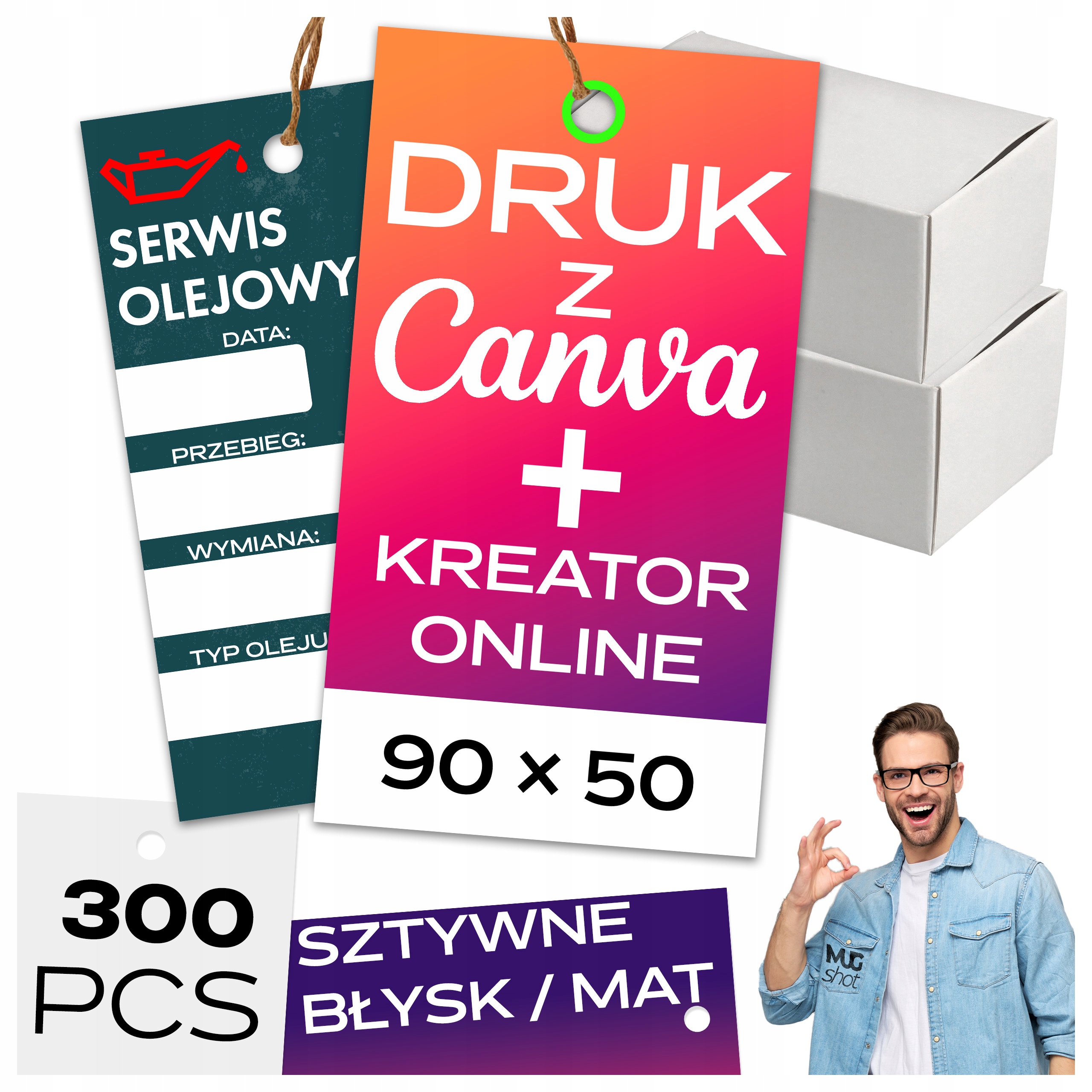 Zawieszki serwisowe zawieszka wymiana oleju filtrów 300 szt serwis etykiety