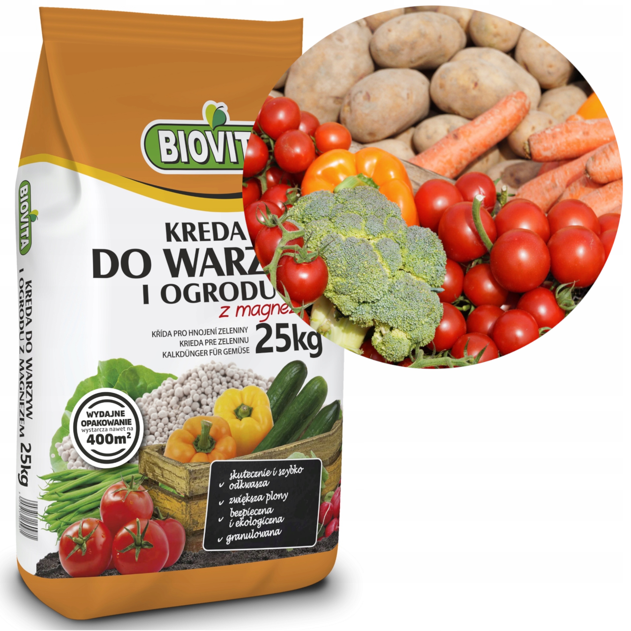

Kreda do warzyw i ogrodu z magnezem 25kg Biovita