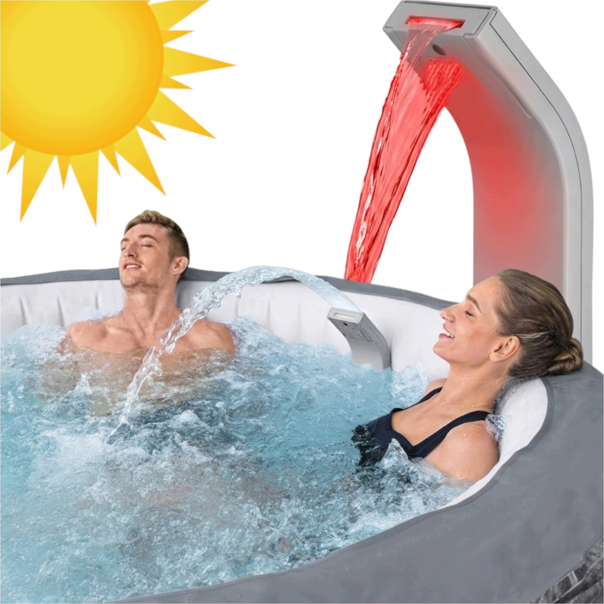Vodná clona Fontána na Jacuzzi A Nafukovacie Spa Bazénové Led osvetlenie