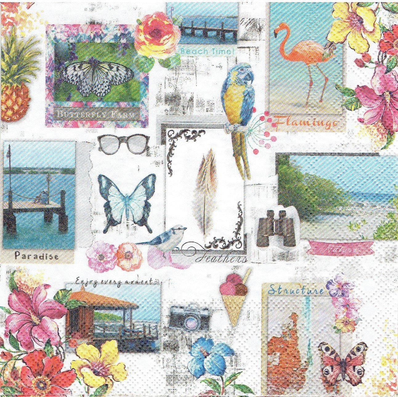 Serwetka decoupage 118T Rajska wyspa obrazki 1szt
