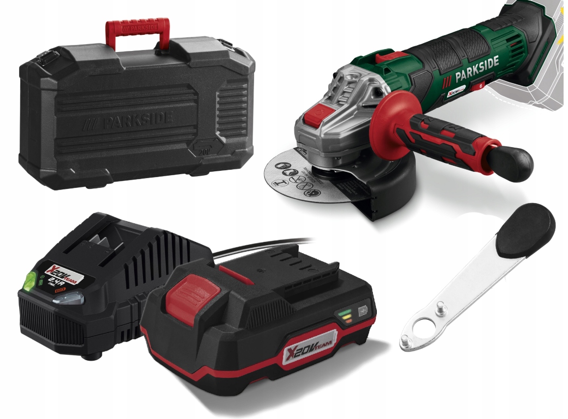 Akumulatorowa szlifierka kątowa, 20 V, Pwsa 20-Li D4 Zastaw aku ładowarka