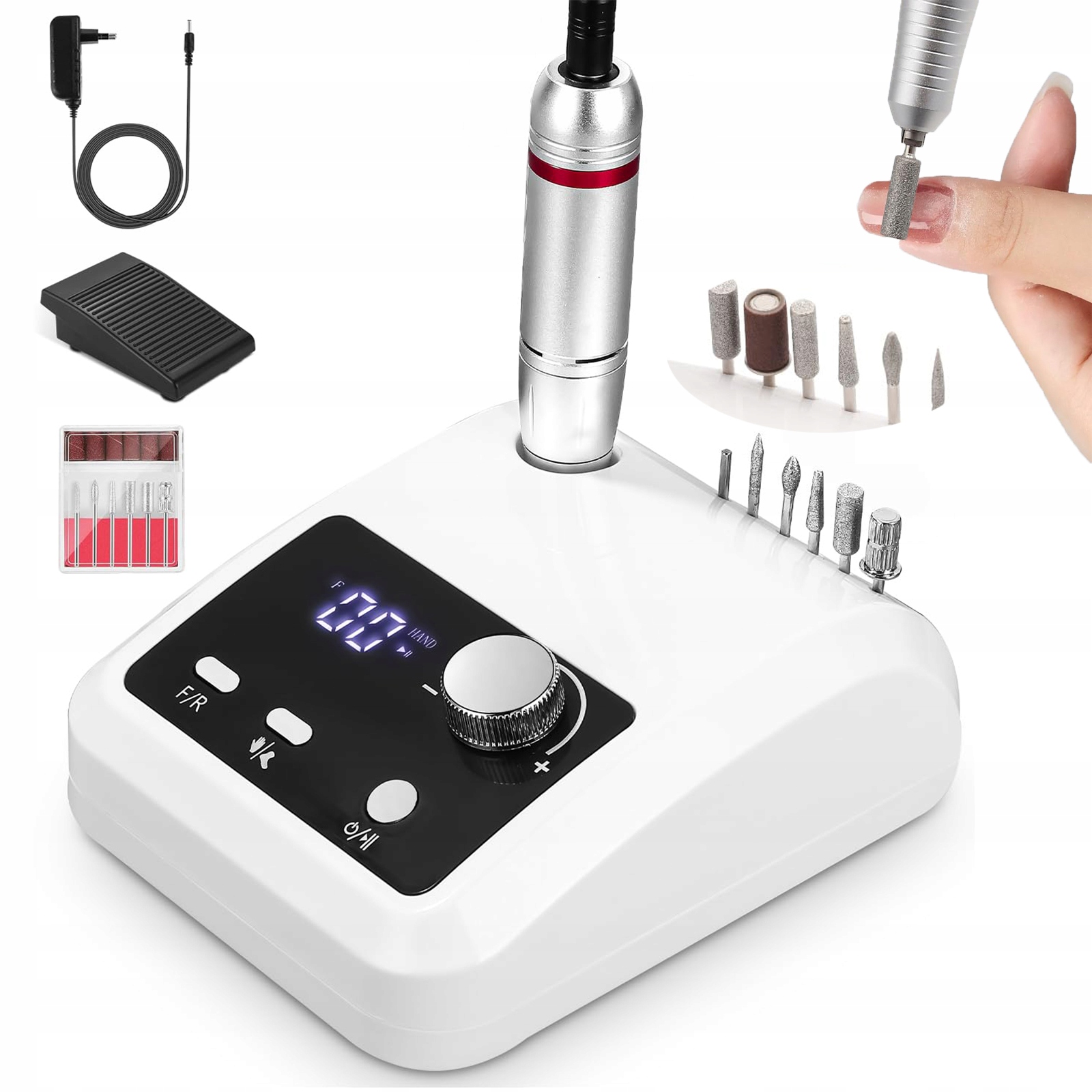 Bruska Na Nehty Manikúra Silná 45000 Rpm Profesionální Bílá