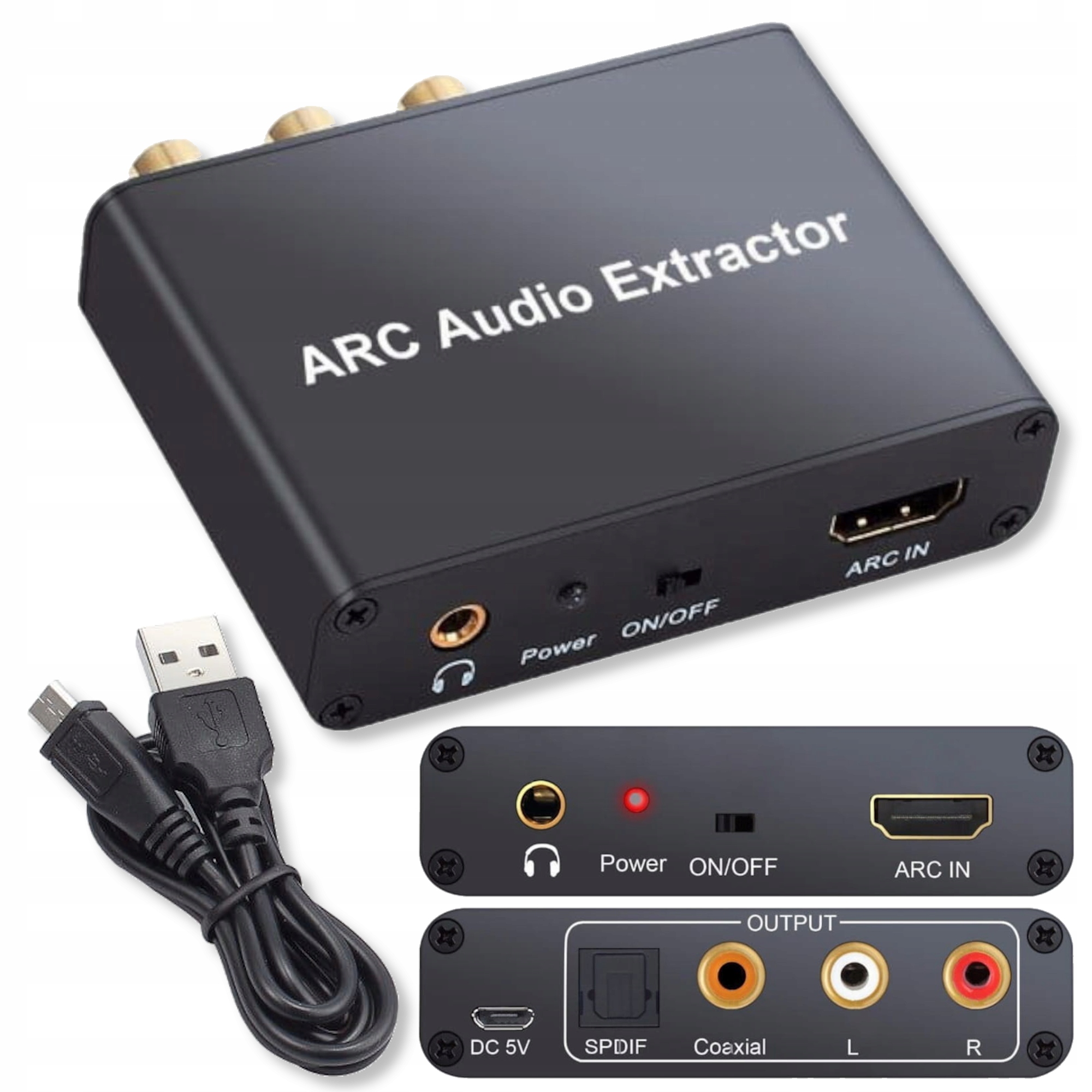 Extractor Ekstraktor Konwerter audio Hdmi na Toslink Coaxial Cinch Ja