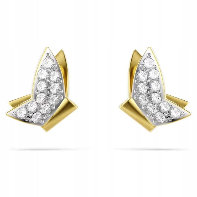 Náušnice Swarovski Idyllia Lilia Motýl krystaly ocel pozlacená tyčinka