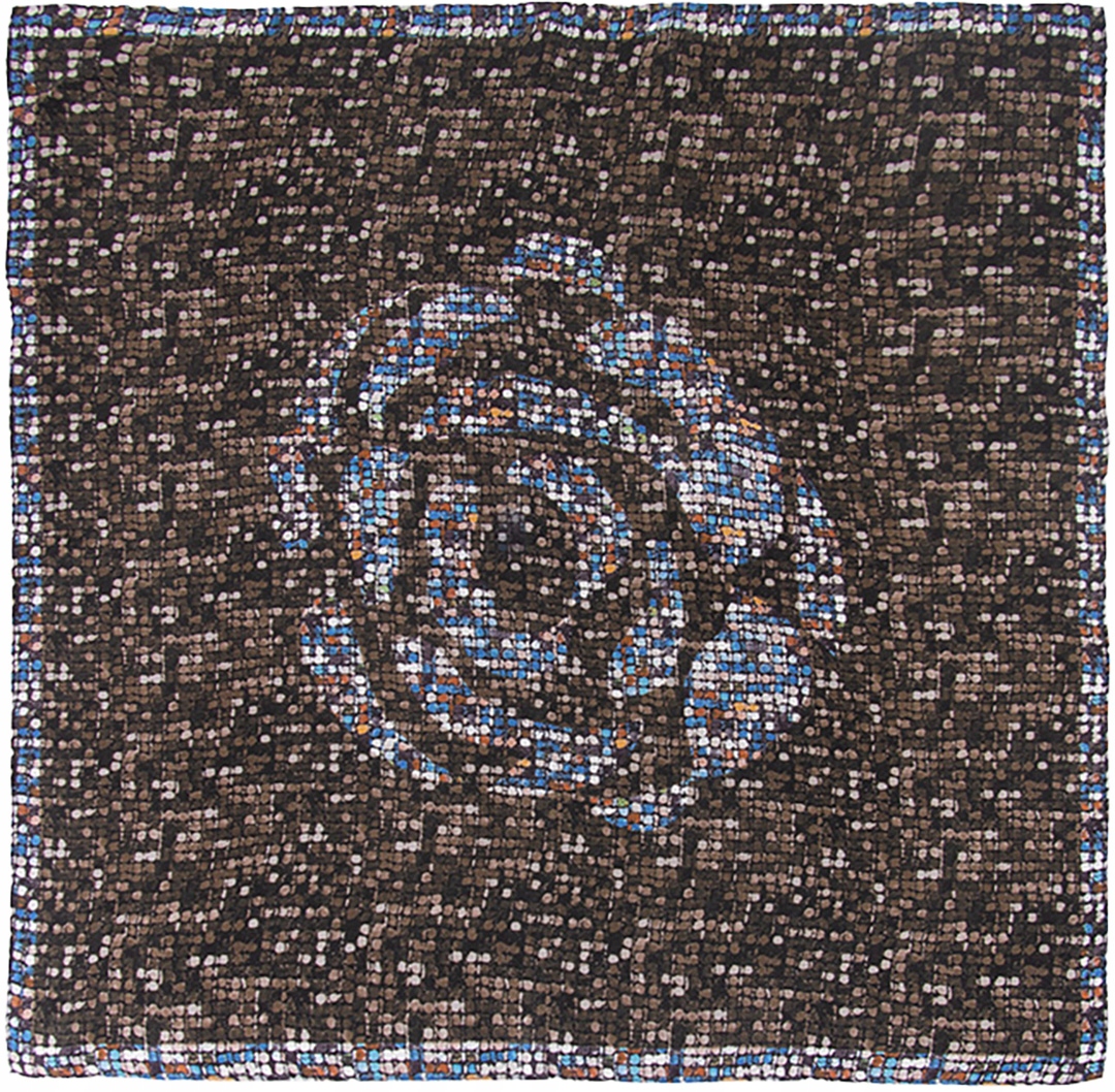 Dámský hedvábný šátek na krk 100% hedvábí 70x70 cm Šála Modrá