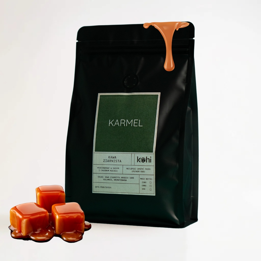 Levně Káva Chutná Zrnková Karamel 1 kg Kohi Karamelová
