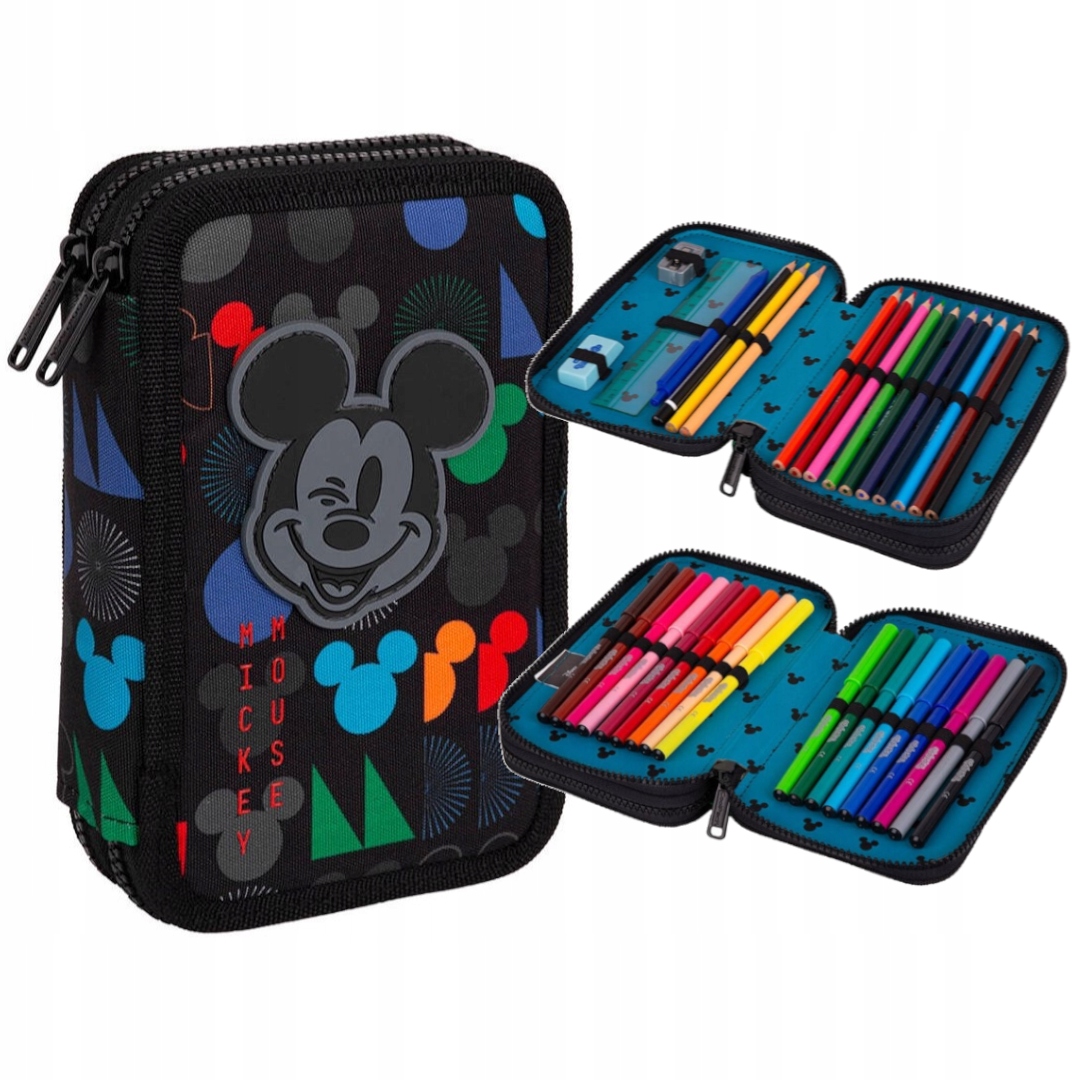 PIÓRNIK PODWÓJNY Z WYPOSAŻENIEM MICKEY MOUSE, DISNEY COOLPACK