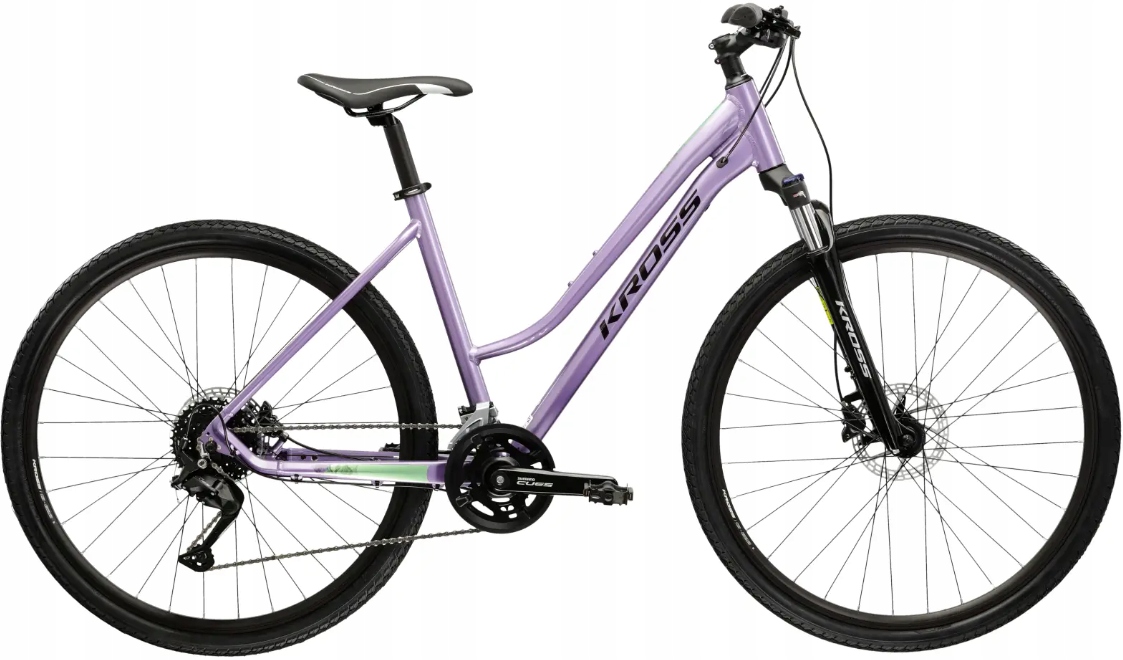 Rower crossowy damski Kross Evado 5.0 28 M(17") fioletowy/zielony połysk