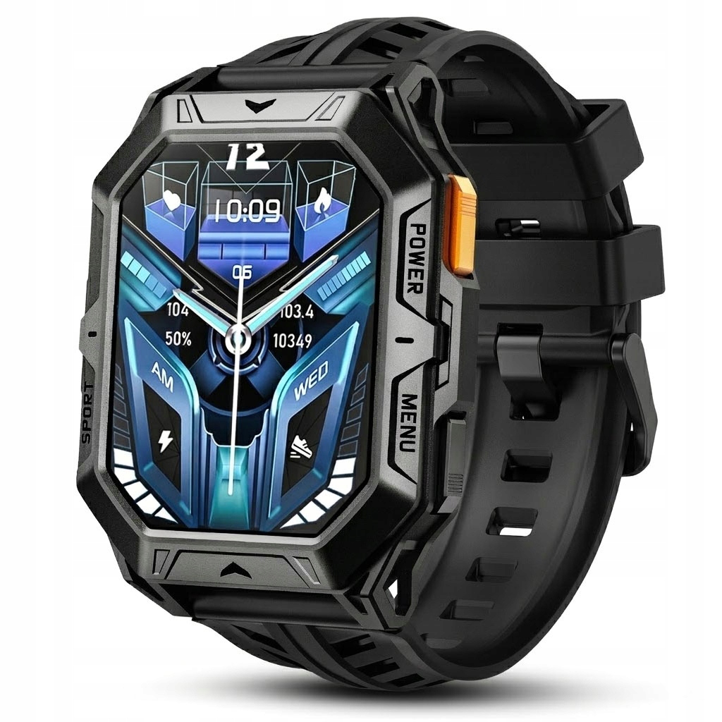 Chytré Hodinky Rubicon RNCF24-2 1000mAh voděodolné, černé, vojenské hovory