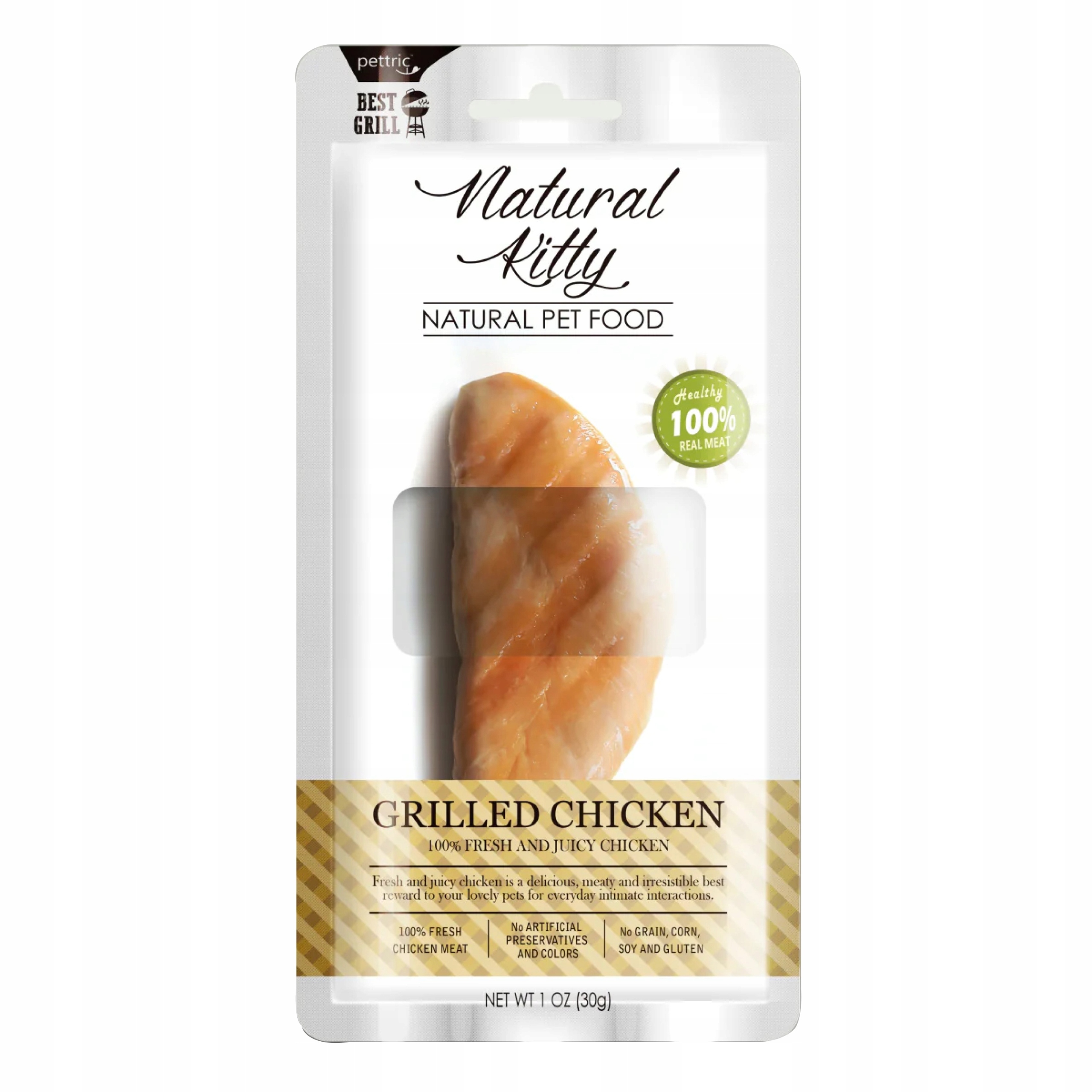 Levně Natural Kitty prémiová 100% psí pamlsek a kočky grilované kuře 24x30g