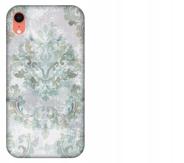 

Etui pokrowiec iPhone Xr Vintage wzór barok zielon