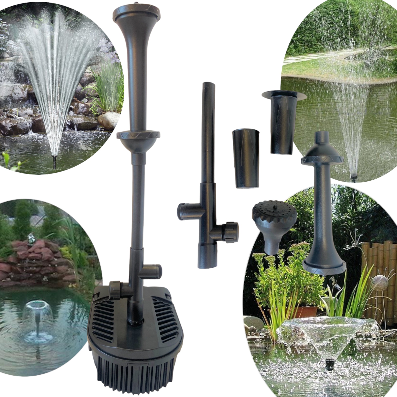 Hsbao Pompa Filtr Do Oczka Kaskady Fontanny HSB-1200BF 3000 L 60W Dysze