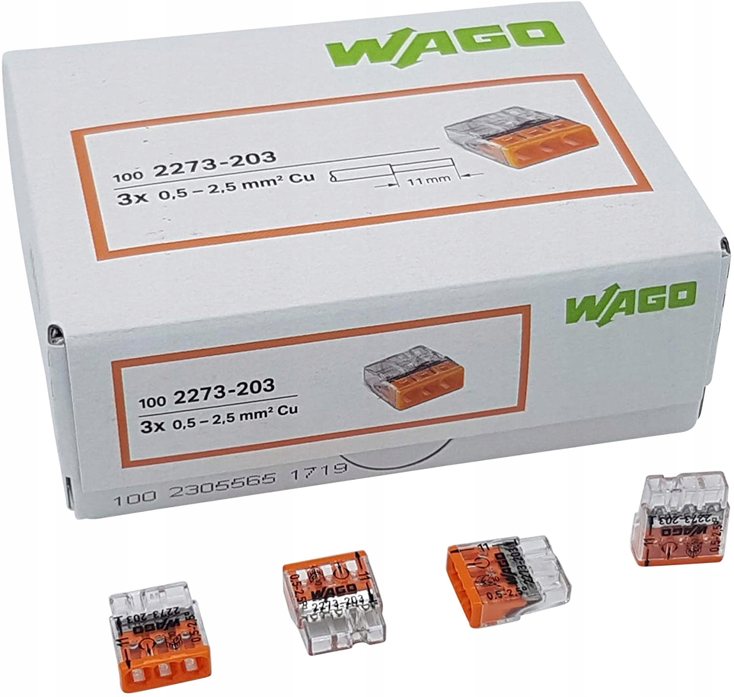 

Szybkozłączka Wago 2273-203 3 x 0,5-2,5 mm² 1szt