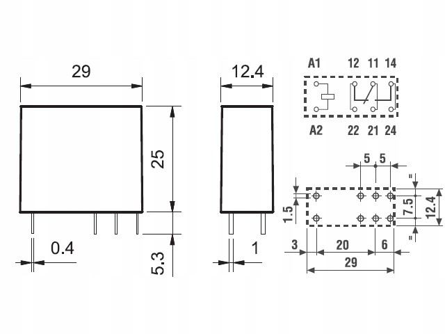 Przekaźnik Finder 24 V IP20 16 A 40.61.9.024.0000 Rodzaj przekaźnik