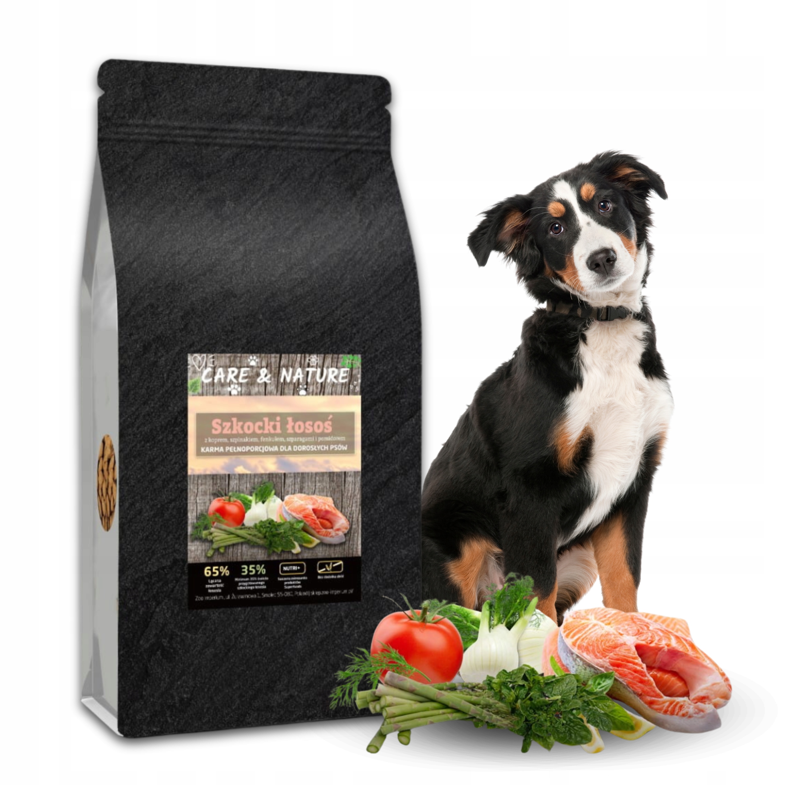 Levně Suché Krmivo pro psy Bez obilovin Care and Nature Skotský Losos Granule 2 kg