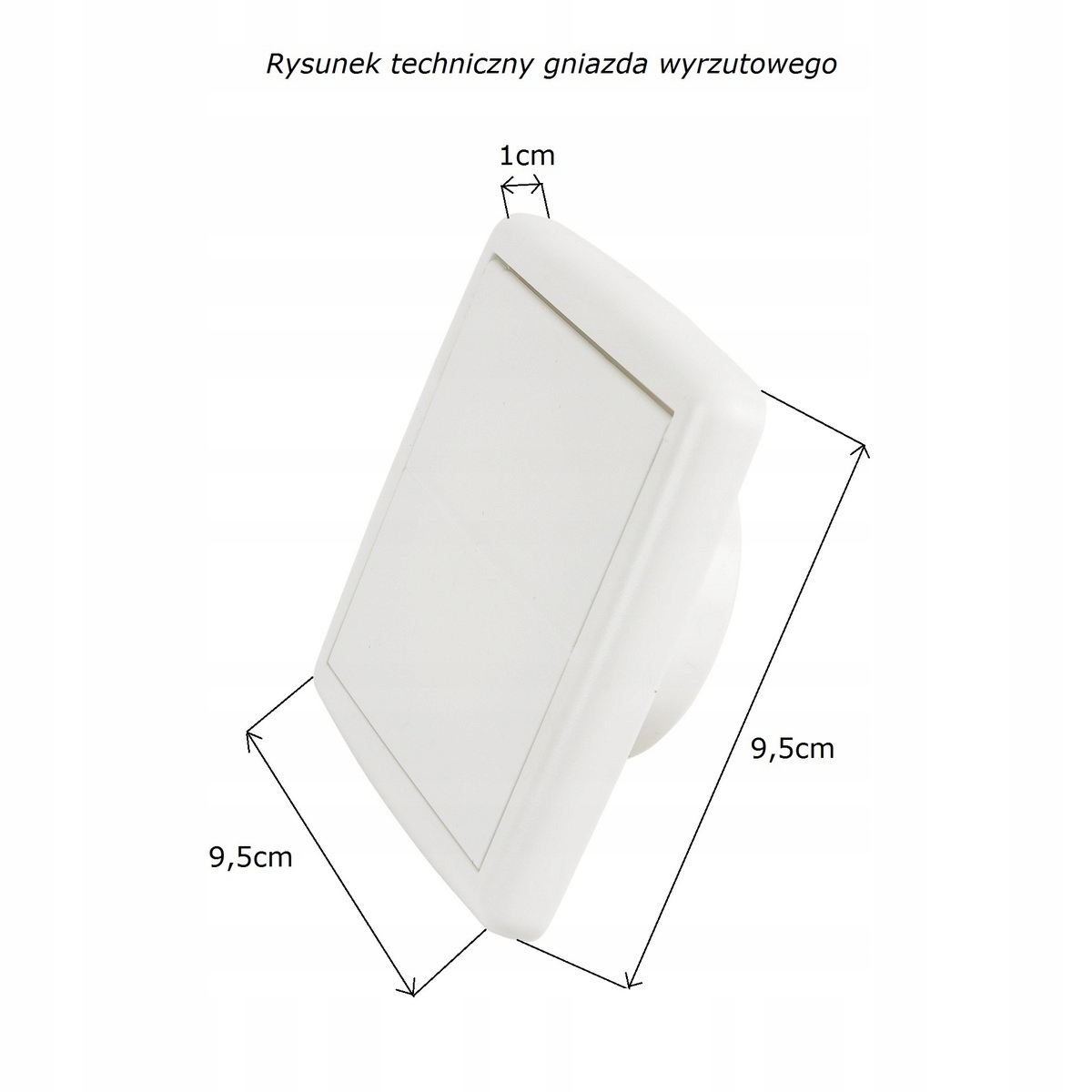 GNIAZDO WYRZUTOWE LUX KOLOR CZARNY TUY16G Szerokość produktu 9 cm