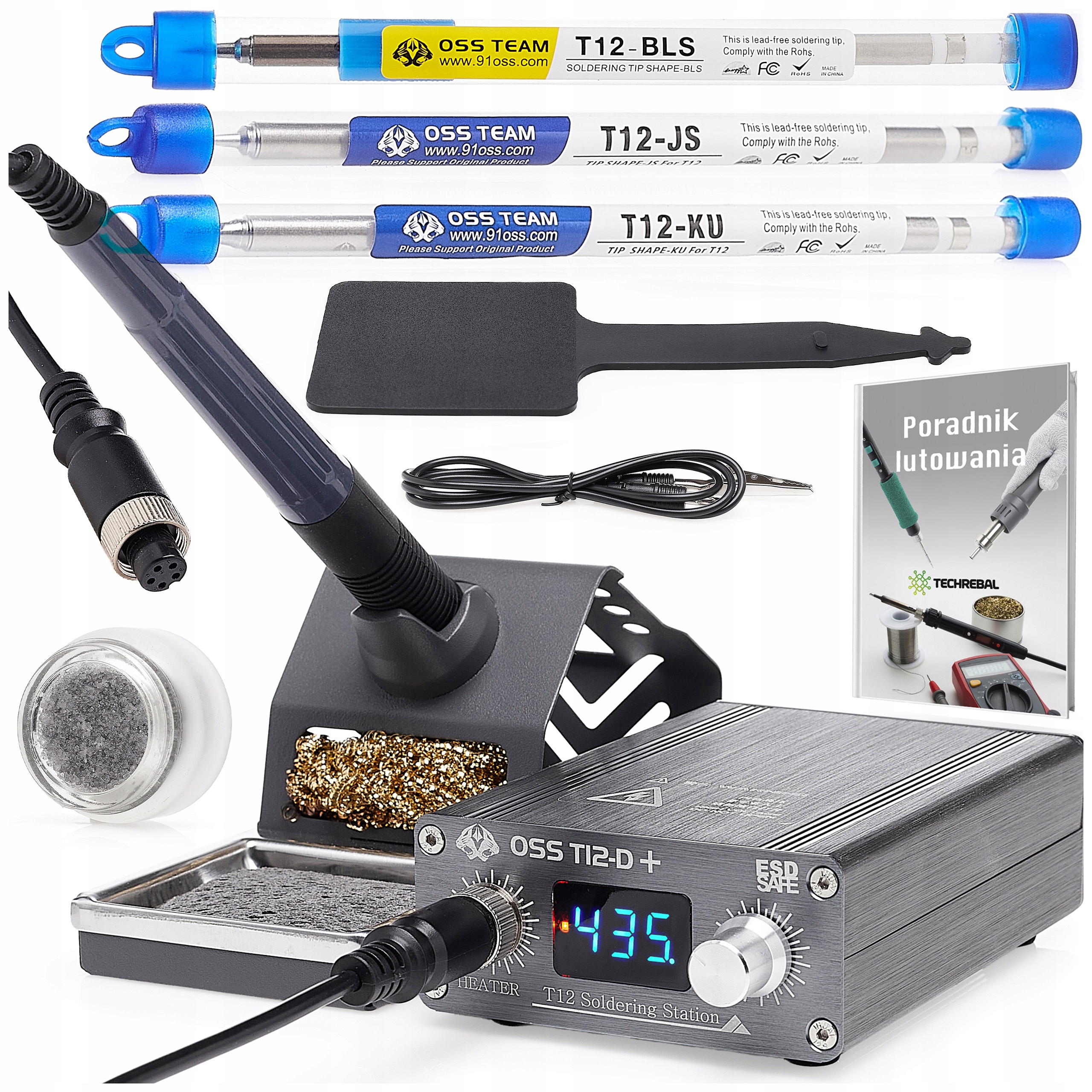 Zestaw Precyzyjna Stacja Lutownicza Oss Team T12D+ 3x Grot T12 Regenerator