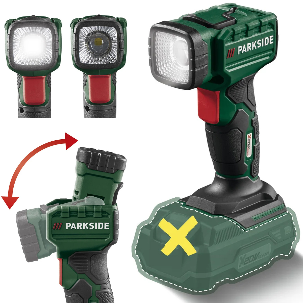 Lampa Warsztatowa Led Parkside Plhla A1 20V Latarka Akumulatorowa