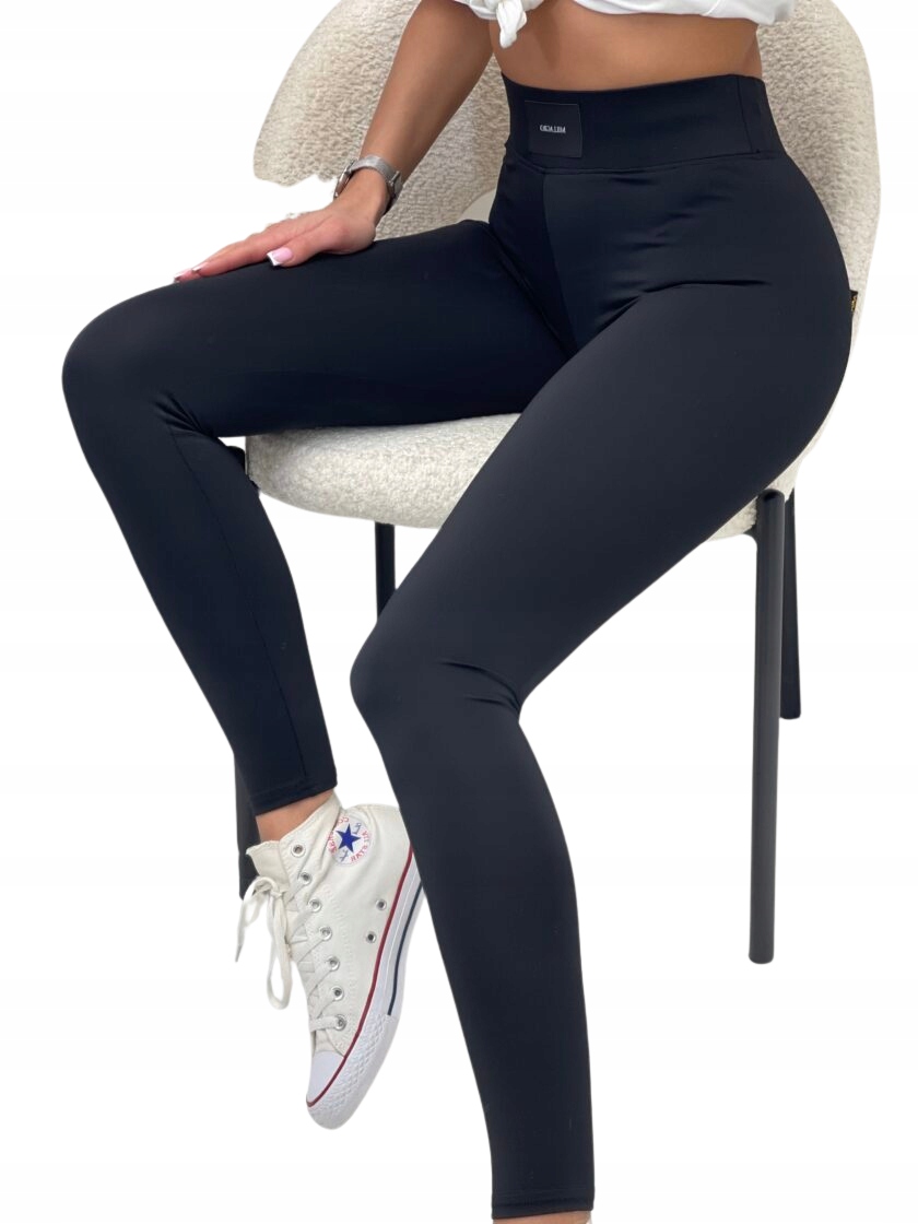 Dámské bavlněné krycí legíny s vysokým pasem Bella Millagro, černé