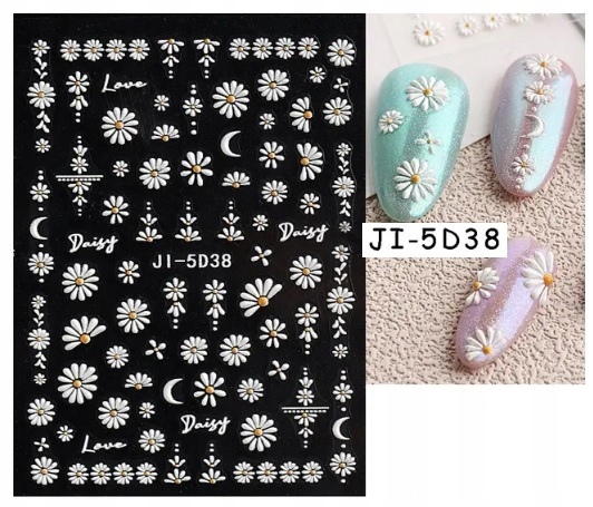 NAKLEJKI NA PAZNOKCIE SAMOPRZYLEPNE KWIATY 5D