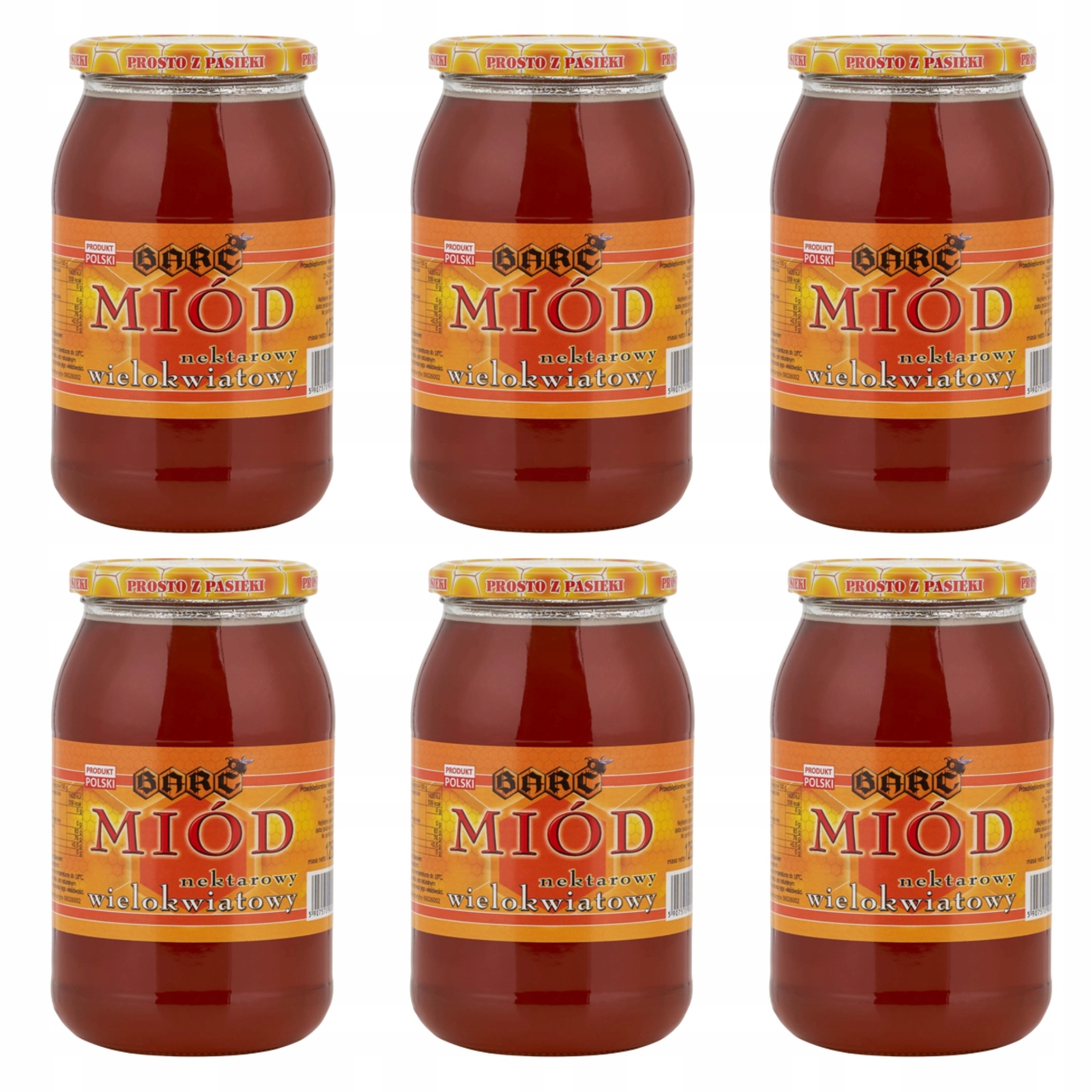 Levně Med mnohokvětý 1250g 6× přírodní polský med přímočarý