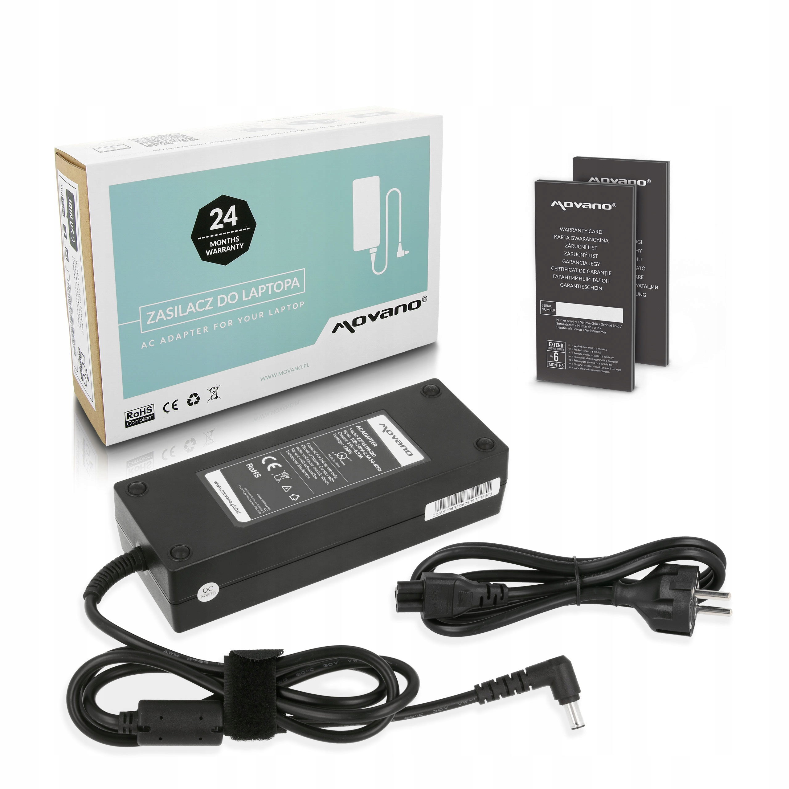 Zasilacz ładowarka do Asus 19v 6.32a 120W 6.0x3.7mm pin