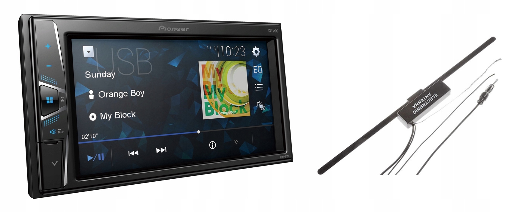 Pioneer DMH-G220BT 2DIN autorádio dotykový LCD MP3 Usb MP4 anténa