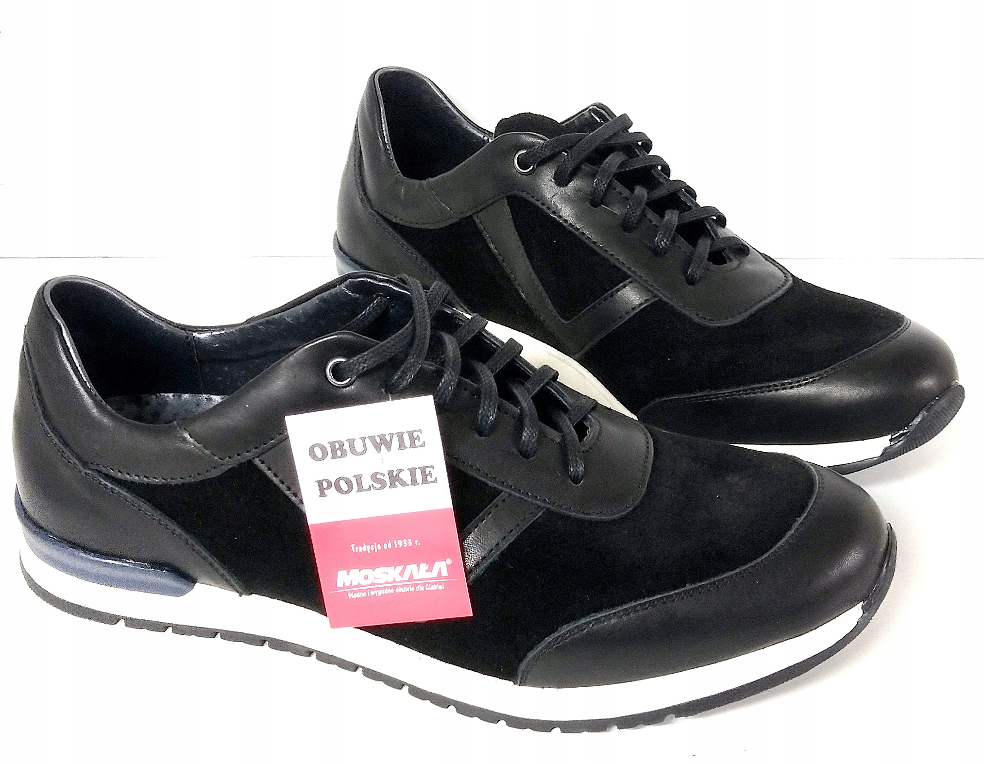 

Moskała Casualowe Półbuty Produkt Polski Skóra Nat