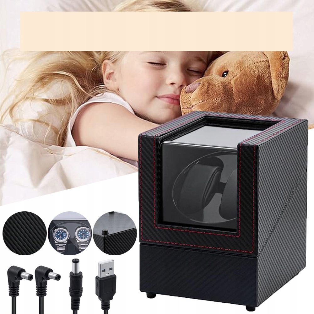 Automatická Pohyblivá Krabička Z Pu Kůže Pro Automatické Hodinky, Černá