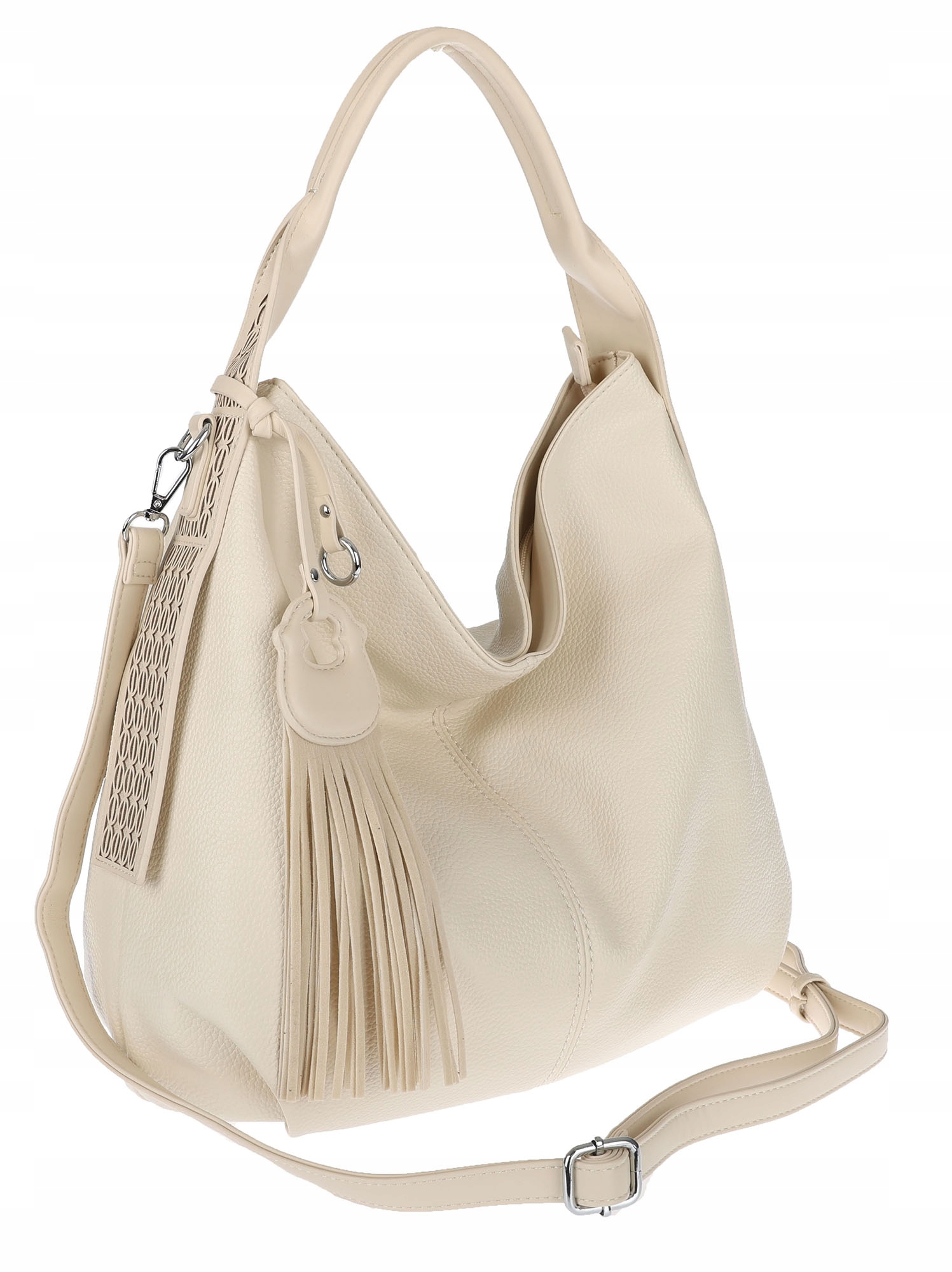 Torebka Damska Listonoszka Worek Shopper Torba na Ramię MC748 Beżowa