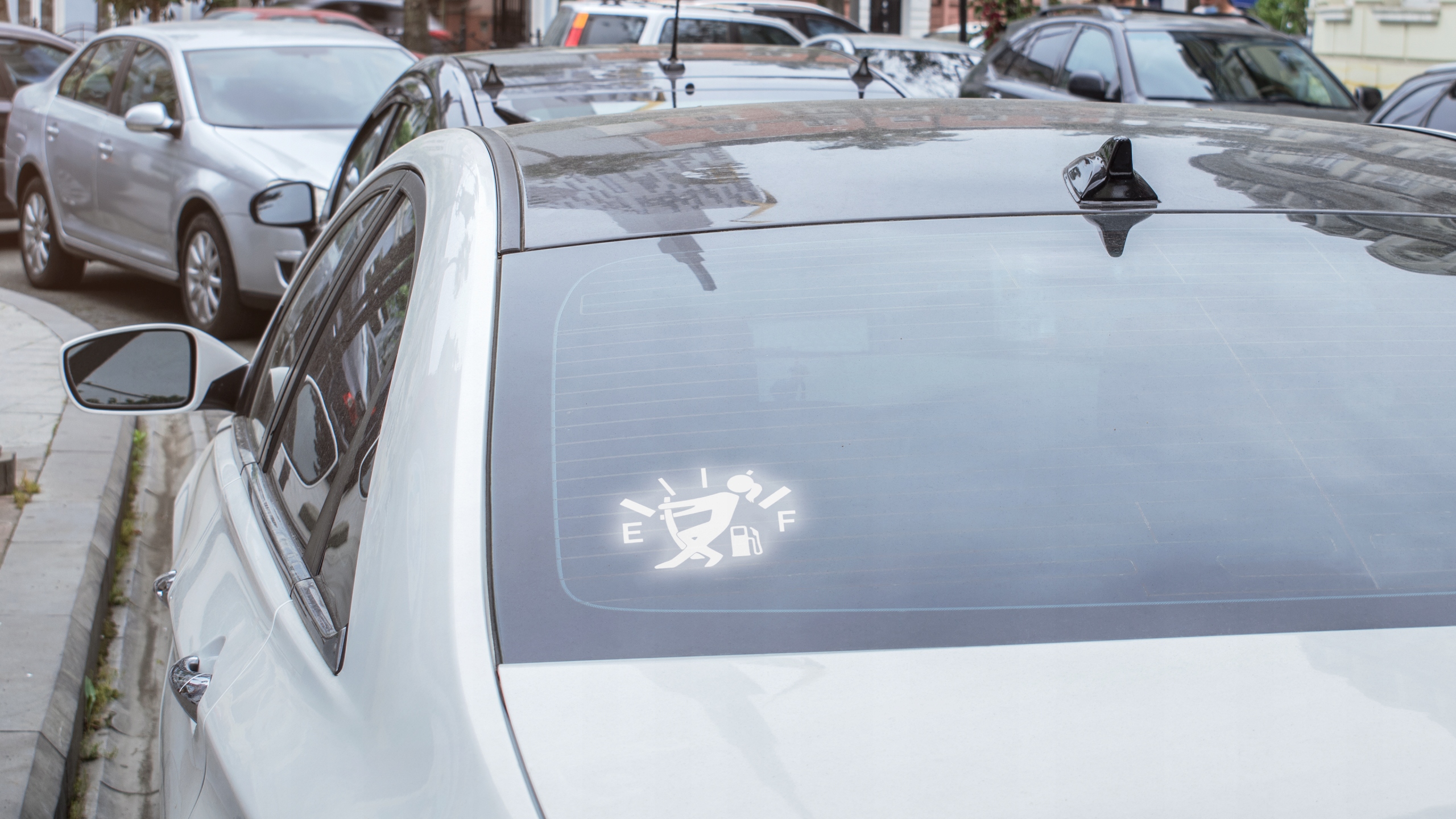 Naklejka REZERWA PALIWA na samochód na auto - ODBLASKOWA| HOLOGRAM Producent Inny