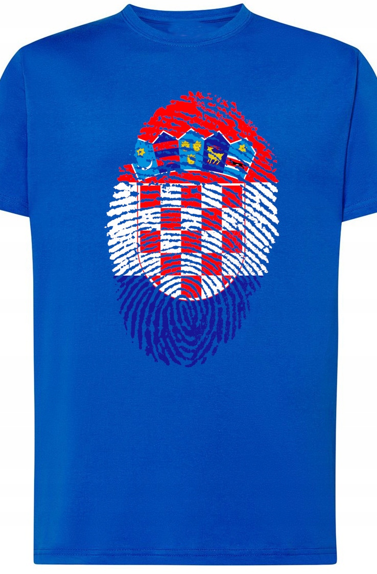 Chorwacja Flaga Odcisk Męski T-Shirt Rozm.M