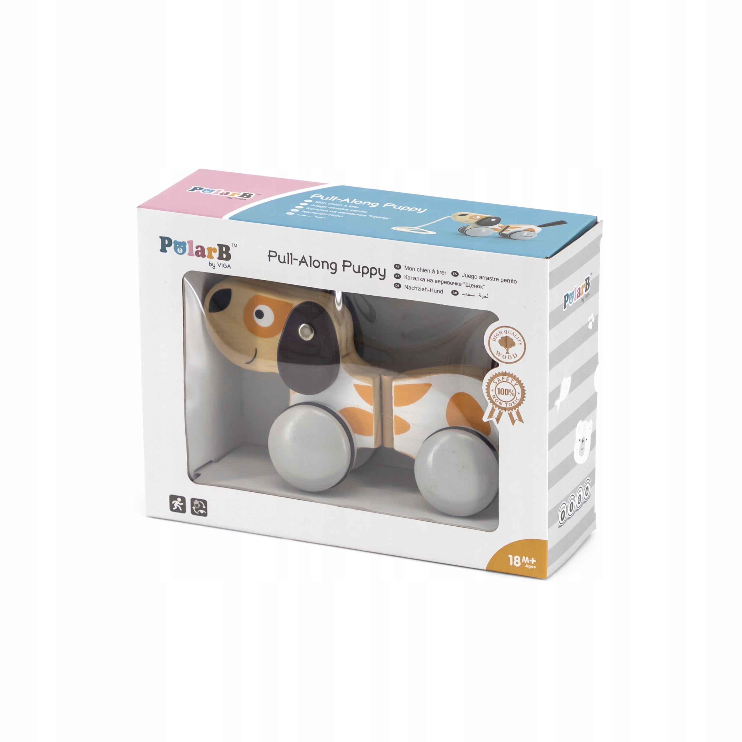 

Viga Drewniany Szaro biały piesek do ciągnięcia