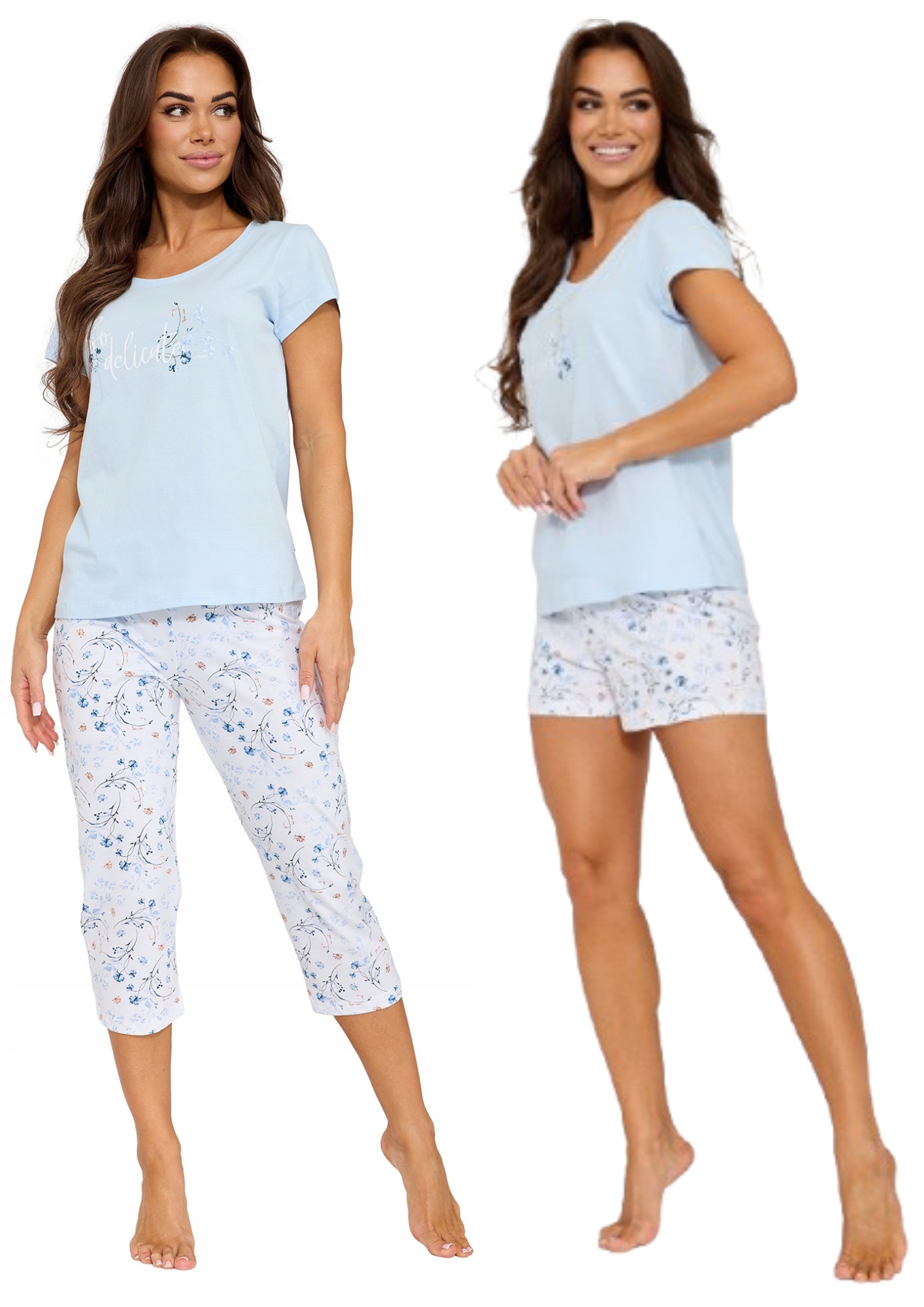 Cornette dámské pyžamo 466/344 So Delicate modré XL