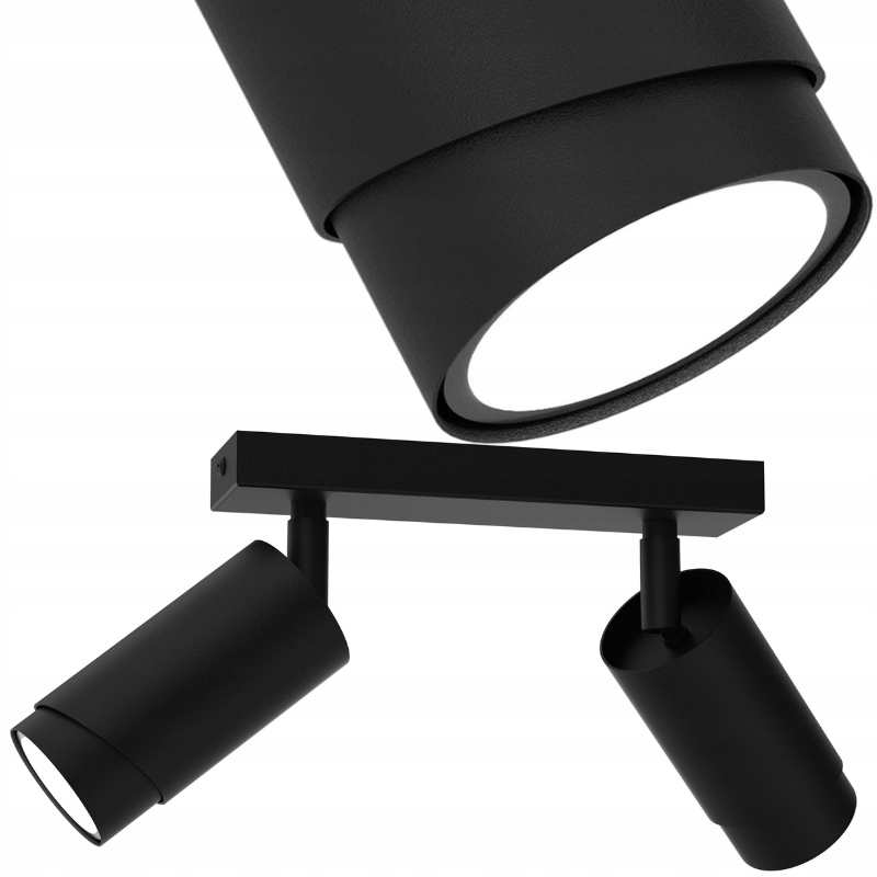 Stropní svítidlo stropní svítidlo Led nastavitelná 2x Gu10 Bevel černá