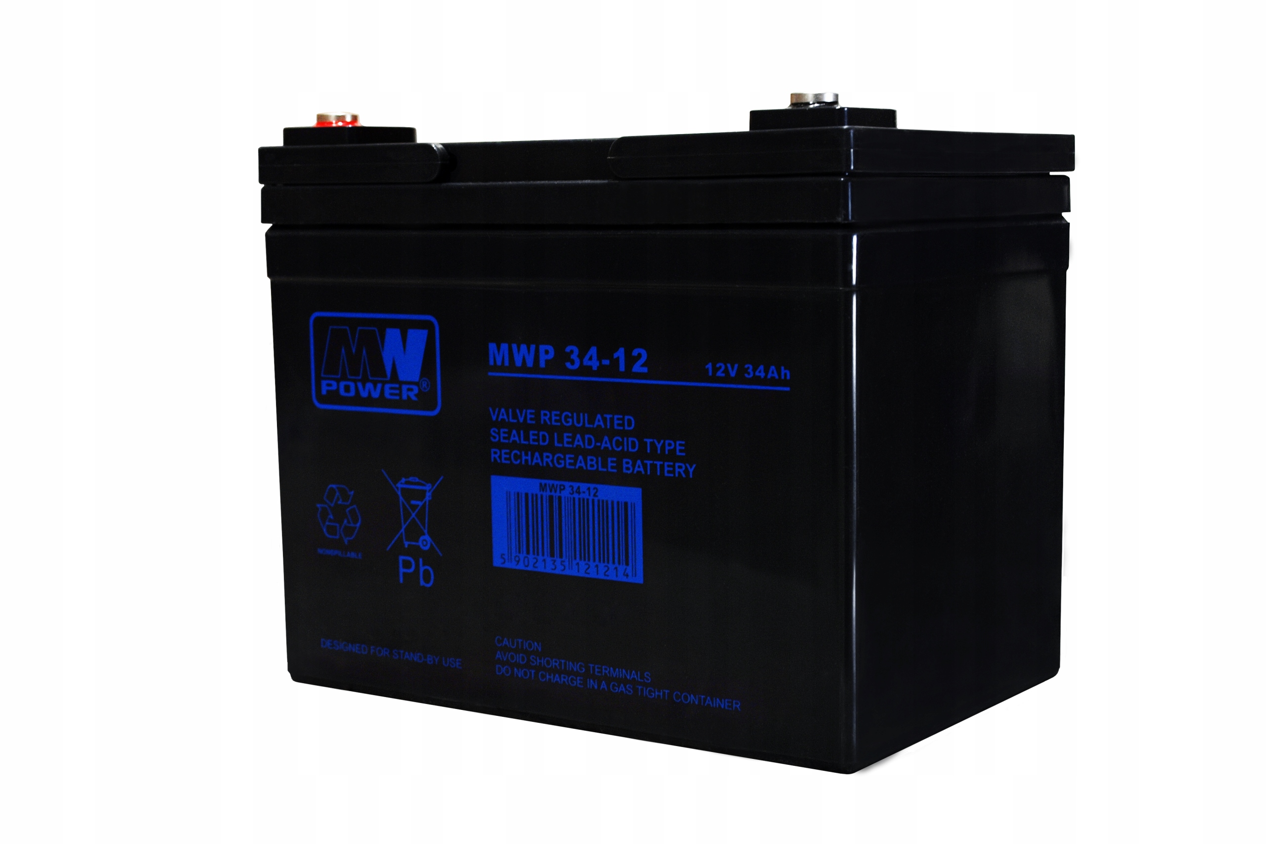 Akumulátor Mw Power 12V 34Ah Vrla Agm Bezúdržbový, Dlouhodobý