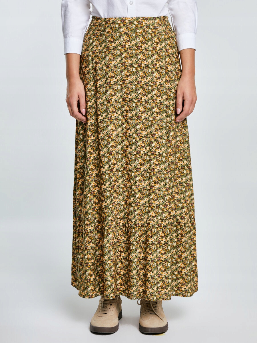 Big Star Sukně z viskózy s květinami žlutá Inger 201 S