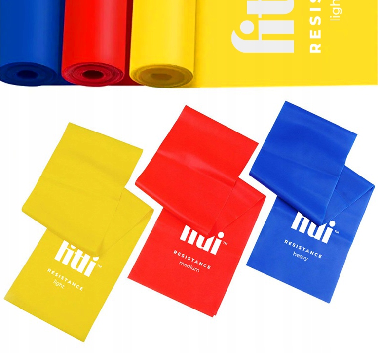 ZESTAW 3 GUM TAŚMA DO ĆWICZEŃ TRENINGU REHABILITACYJNA FITNESS FLAT BAND 2M Kod producenta FTL05-3PCS