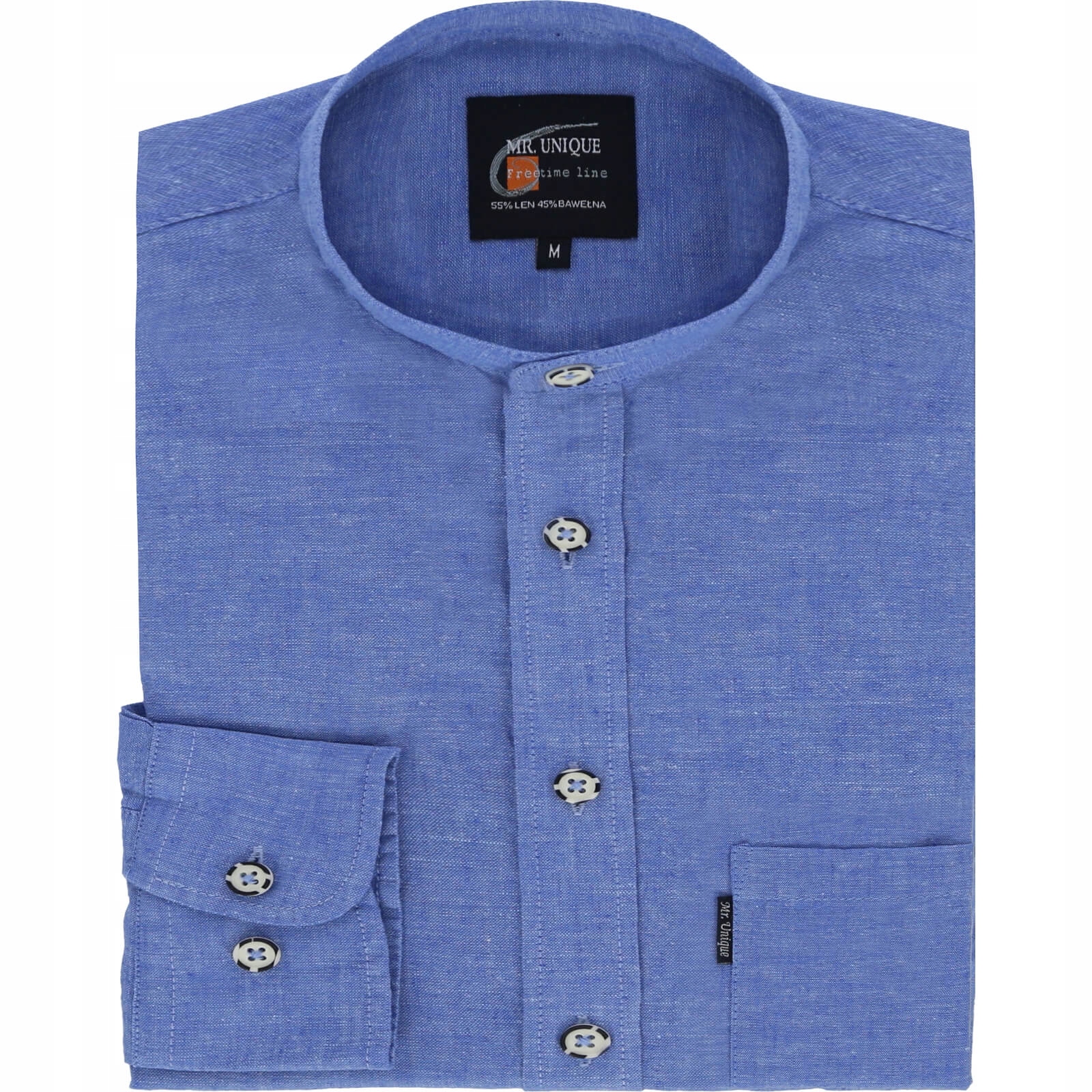 

Lniana szeroka koszula męska Stójka 4XL_klatka_152