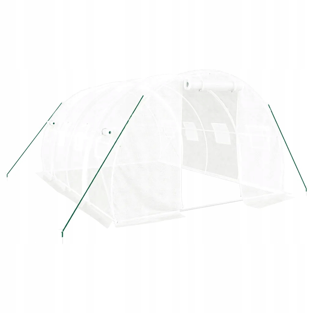 vidaXL Skleník s ocelovým rámem bílý 12 m² 4x3x2 m