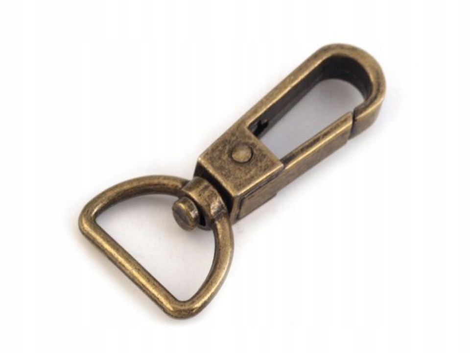 Karabińczyk metalowy zapięcie 20mm x 45mm mosiądz