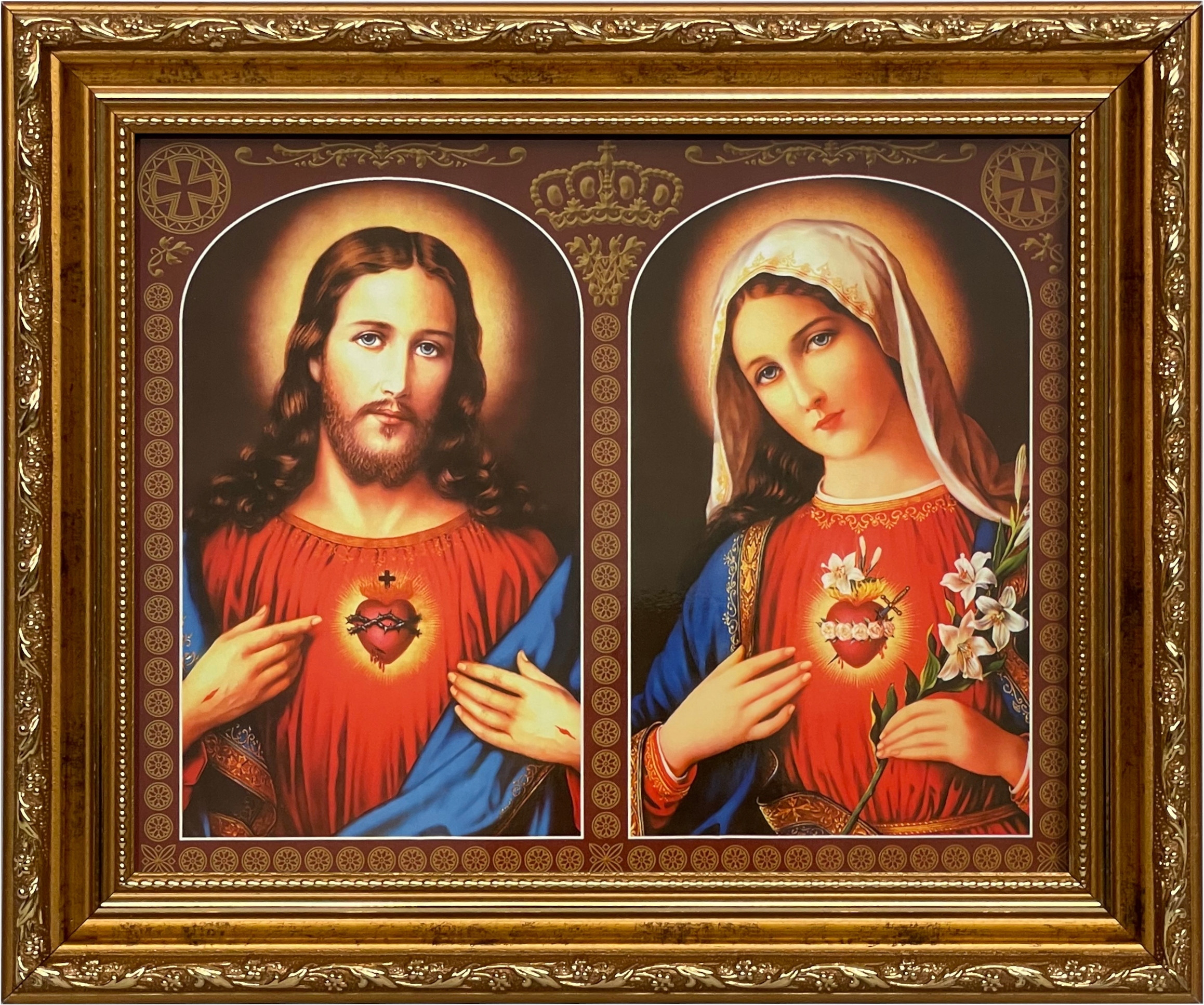 

Obraz 26x31 Serce Jezusa I Maryi Złota Rama