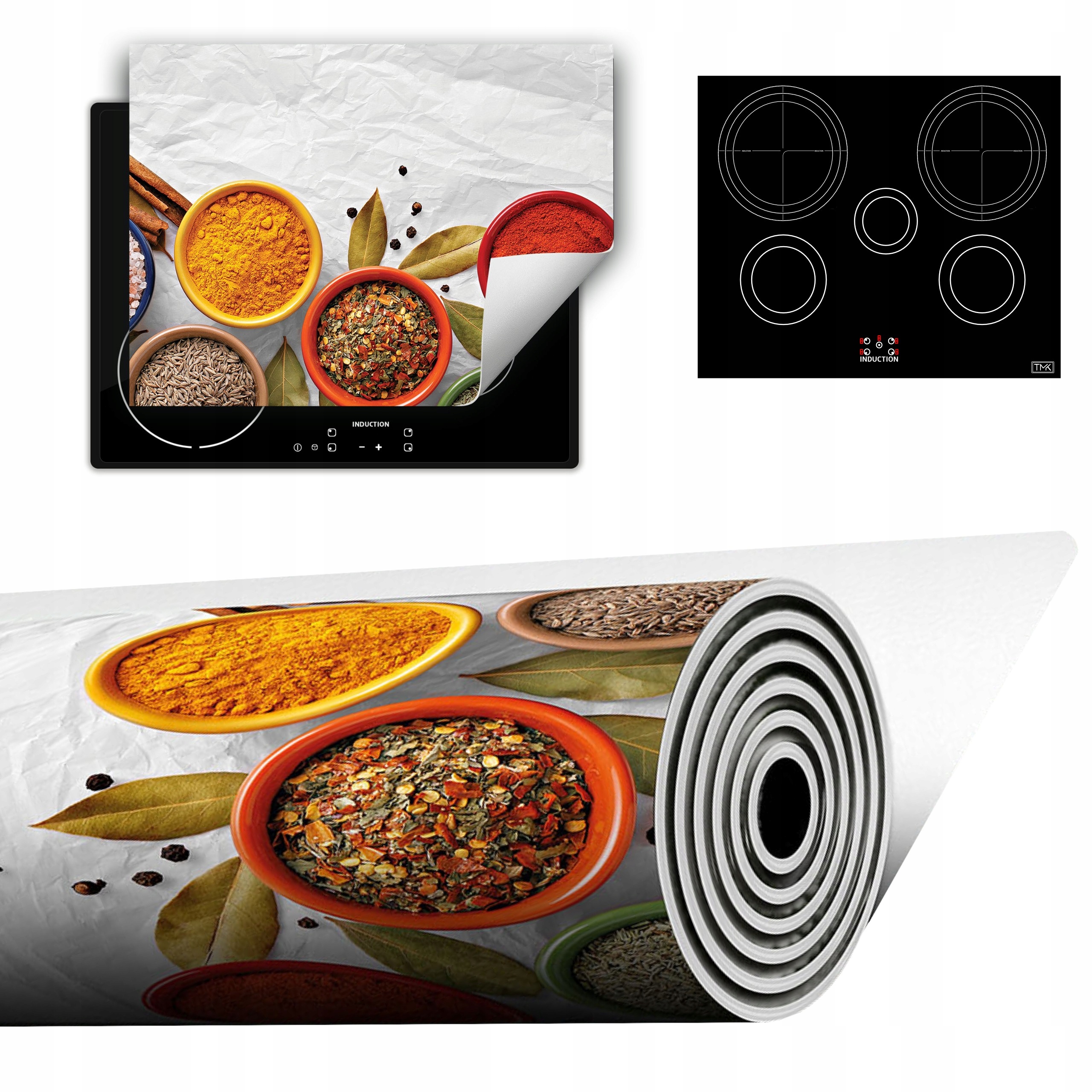 Vinylová Podložka Do Kuchyně Více Místa 70x52 bílá koření