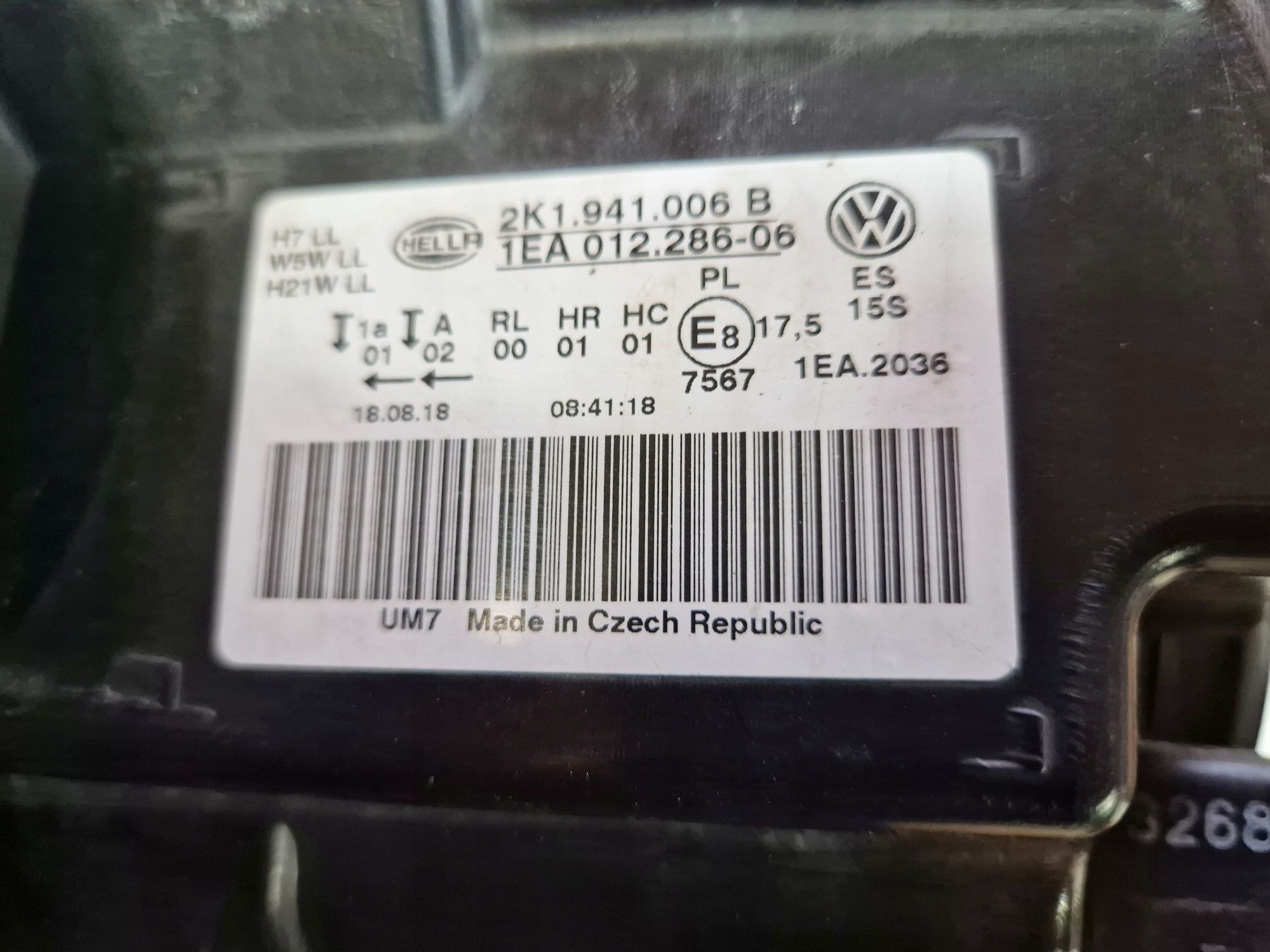 light right front VW CADDY III 2015R-> 2K1
