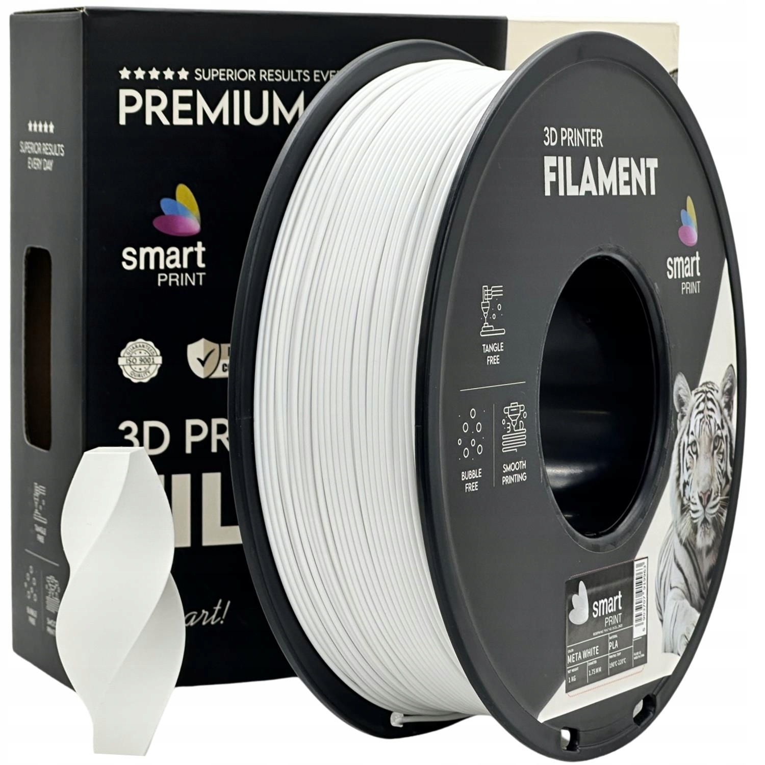 3 x Filament Pla Meta White 1,75mm 1kg biały czysty Smart Print 3D