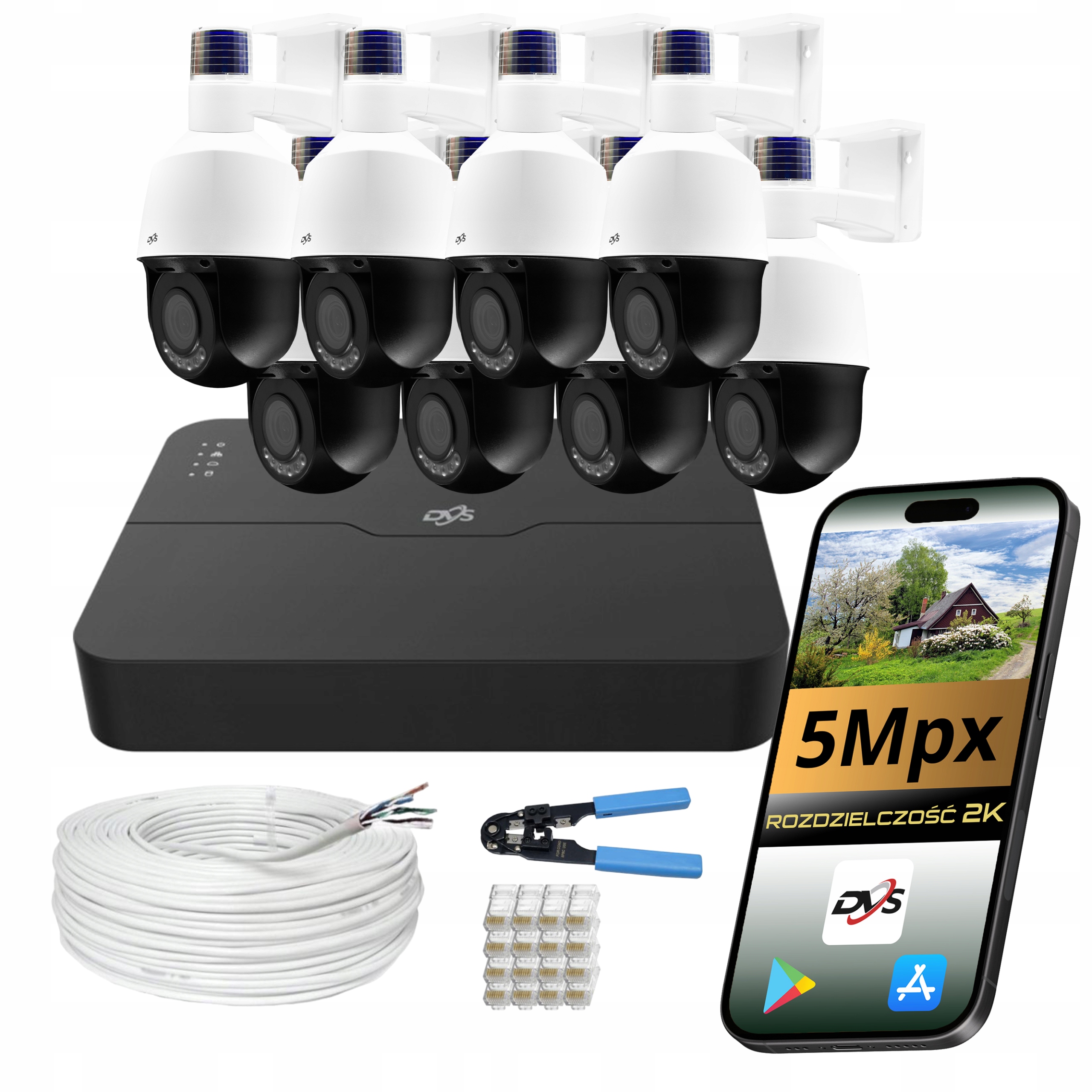 Venkovní Monitorování 8x Obrtowa Kamera Ptz 5MPX Zoom Sledování Aplikace