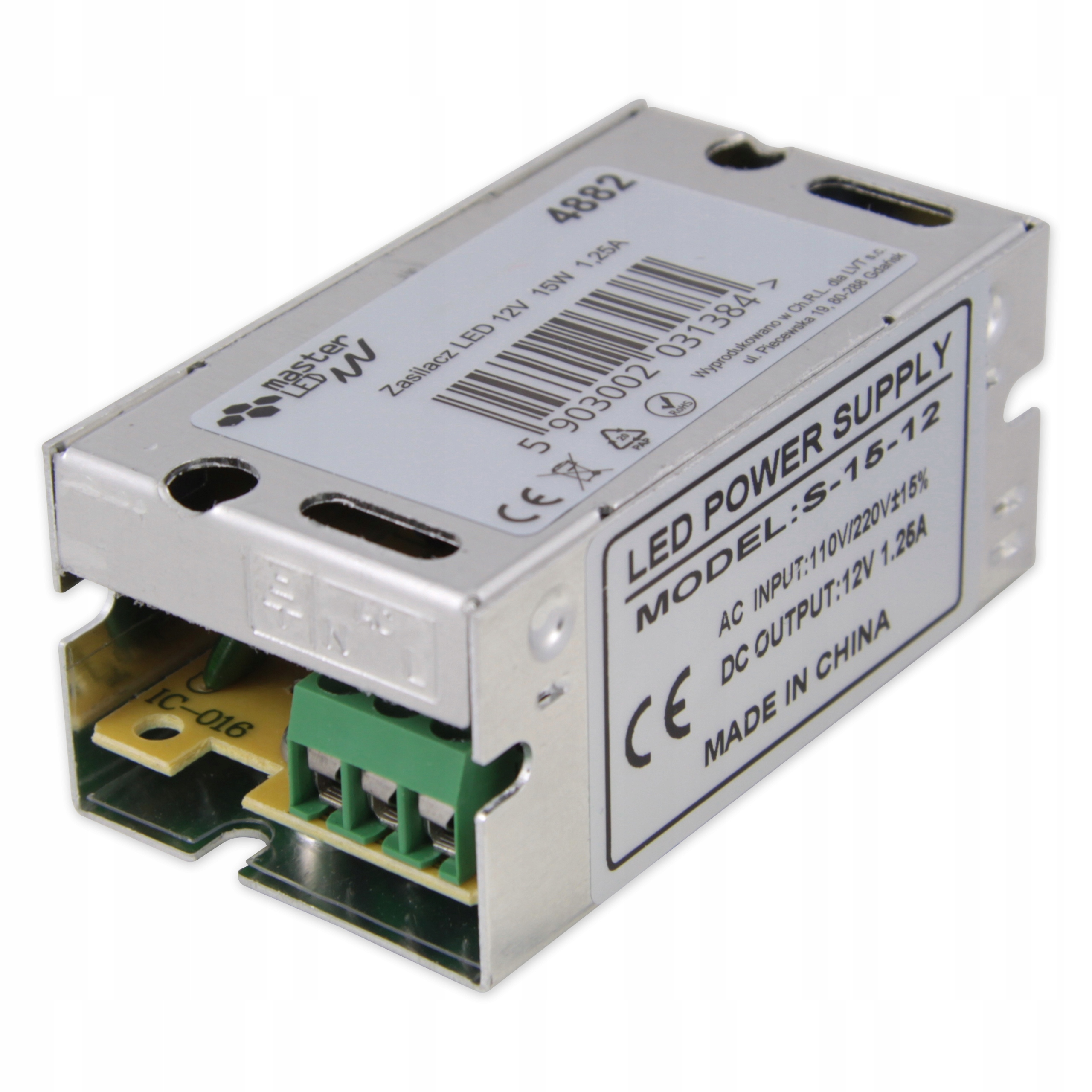 

Zasilacz montażowy 1,25A do taśm Led 12V 15W IP20
