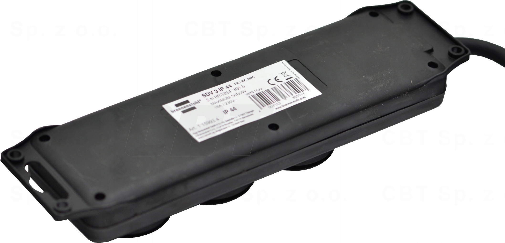 PRZEDŁUŻACZ ZEWNĘTRZNY LISTWA ZASILAJĄCA 3 GNIAZDA PRZEWÓD 2M IP44 OGRODOWY Marka Brennenstuhl